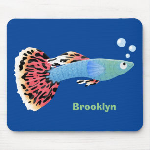 Mousepad Cartografia de peixe tropical de rico bonito