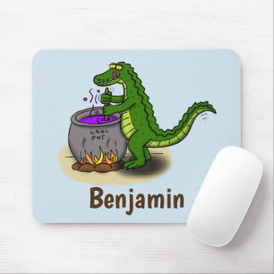 Mousepad Cartografia engraçada do cozinhar de jacaré verde