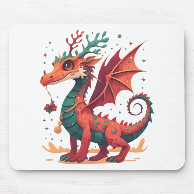 Mousepad Cartoon Abstrato de Reindeer Dragon (Frente)