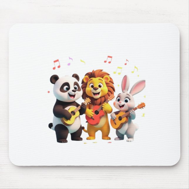Mousepad 🎵 Cartoon Animal Music Party – Fun & Cute Musical (Frente)