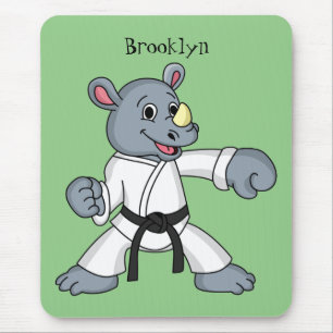 Mousepad Cartoon bonito rhino kung fu