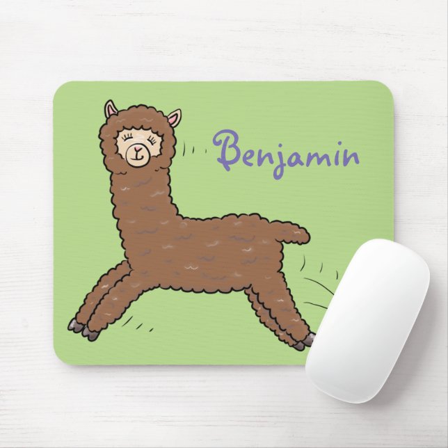 Mousepad Cartoon castanho-branco e bonito (Com mouse)