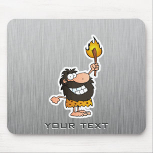 Mousepad Cartoon Caveman; Metal-look