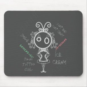 Mousepad Cartoon Cawaii Tattoo Girl