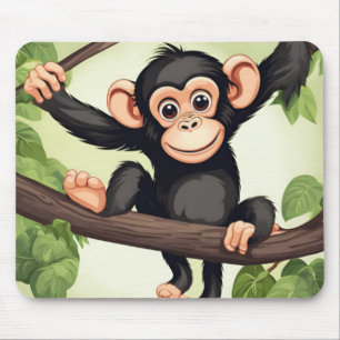 Mousepad Cartoon Chimpanzé Engraçado e Bonito
