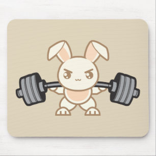Mousepad Cartoon Coelhinho de Levantamento de Peso - Quadra