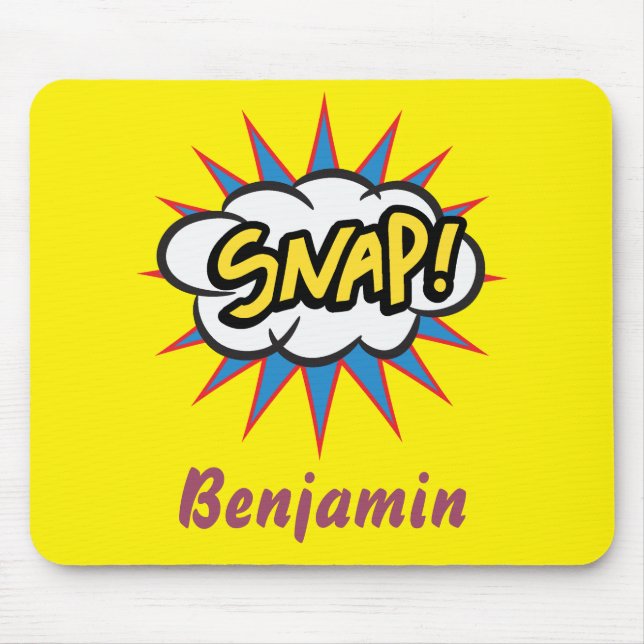 Mousepad Cartoon Comic book padrão amarelo brilhante (Frente)