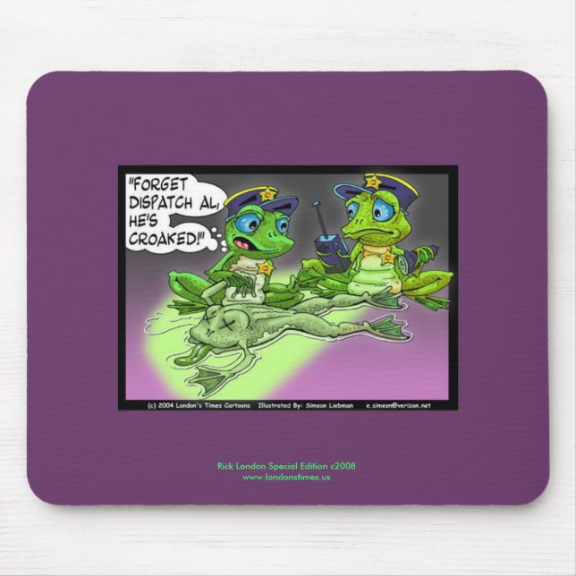 Mousepad Cartoon da Polícia de Homicídios de Rãs em Mousepa (Frente)