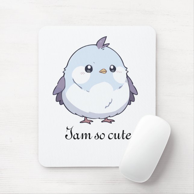 Mousepad Cartoon de Aves Cute Kawaii Chubby - Pastel Adoráv (Com mouse)