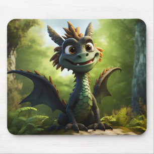 Mousepad Cartoon de Dragão Verde