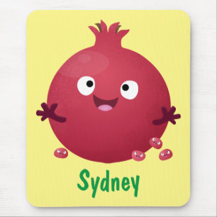 Mousepad Cartoon de fruta de romã giro