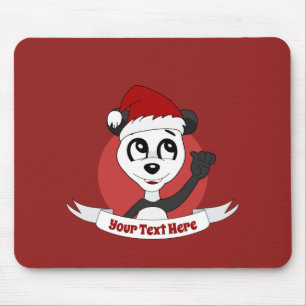 Mousepad Cartoon de Natal com uma pastilha de rato panda fo