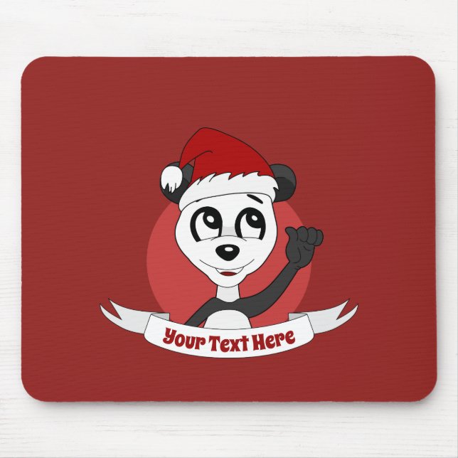 Mousepad Cartoon de Natal com uma pastilha de rato panda fo (Frente)