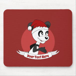 Mousepad Cartoon de Natal com uma pastilha de rato panda fo