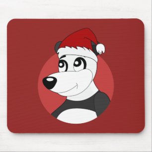Mousepad Cartoon de Natal com uma pastilha de rato panda fo