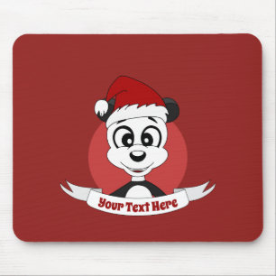 Mousepad Cartoon de Natal com uma pastilha de rato panda fo