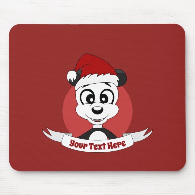 Mousepad Cartoon de Natal com uma pastilha de rato panda fo (Frente)