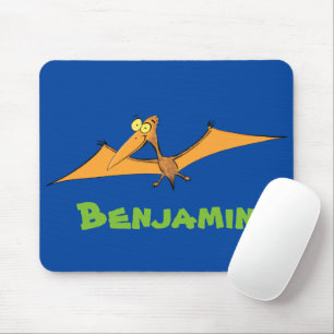 Mousepad Cartoon de pterodátilo, cor de laranja giro e eng