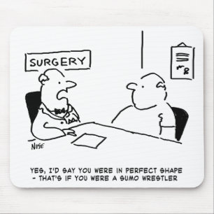 Mousepad Cartoon de Sumo sobre Obesidade Médica e de Doent