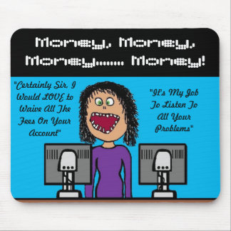 Mousepad Cartoon do Funny Bank Clerk