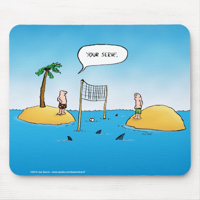 Mousepad Cartoon Engraçado de Voleibol de Tubarão (Frente)
