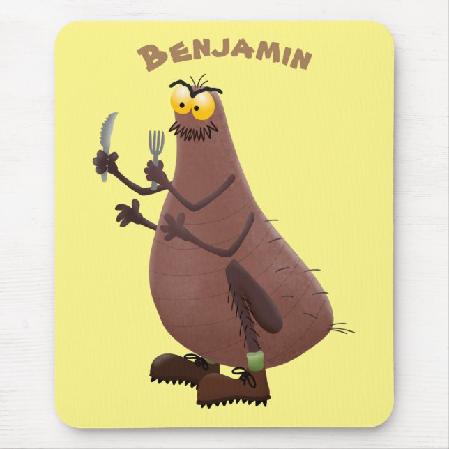 Mousepad Cartoon feio e faminto (Frente)