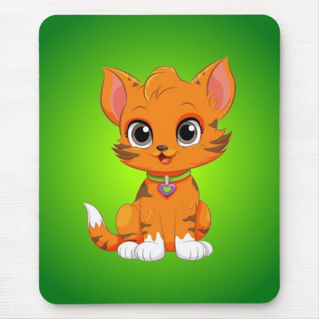 Mousepad Cartoon Gato Adorável (Frente)