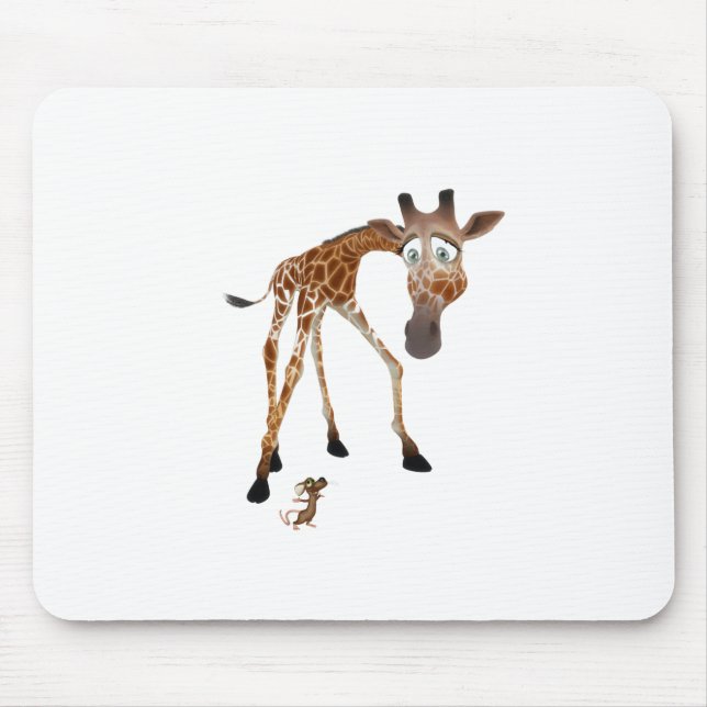 Mousepad Cartoon Giraffe e Mouse (Frente)