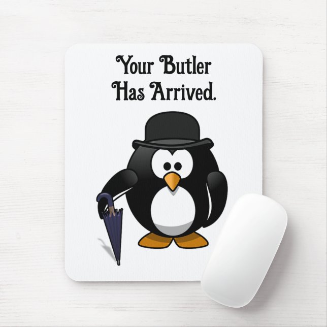 Mousepad Cartoon Pinguim Clássico Bonito com Guarda-chuvas (Com mouse)