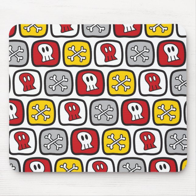 Mousepad Cartoon Pirate / Skeleton Skulls & Bones Diversão  (Frente)