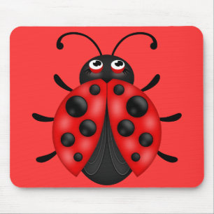 Mousepad Cartoon Red Black Ladybug Mousemat