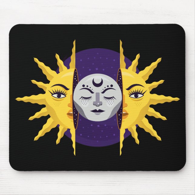 Mousepad Cartoon Sun e Moon Symbol (Frente)