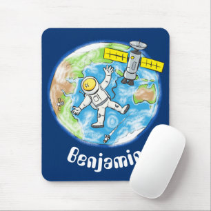 Mousepad Cartoon terrestre de um astronauta bonito