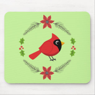 Mousepad Cartoon Vermelho Bonito com Flores