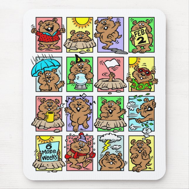 Mousepad Cartuns Engraçados do Dia do Groundhog (Frente)