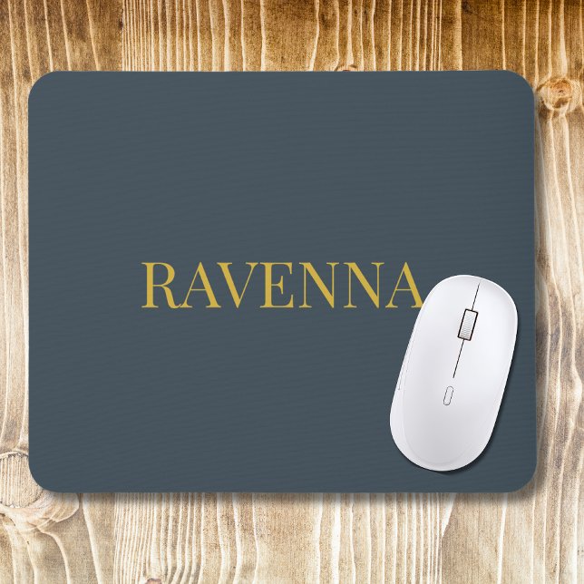 Mousepad Carvão Dourado Nome Personalizado Presente de Luxo (Criador carregado)
