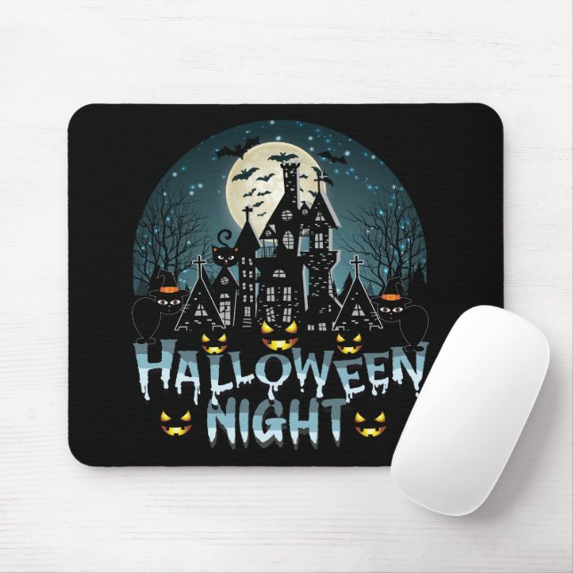 Mousepad Casa Assombrada, Noite Assustadora do Halloween (Com mouse)