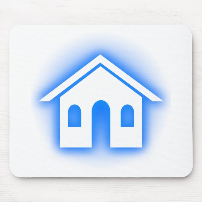 Mousepad casa azul brilhante (Frente)