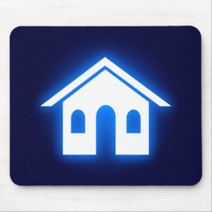 Mousepad casa azul brilhante