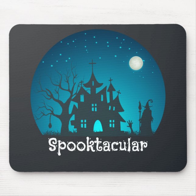 Mousepad Casa Azul e Negra Assaltada Spooktacular (Frente)