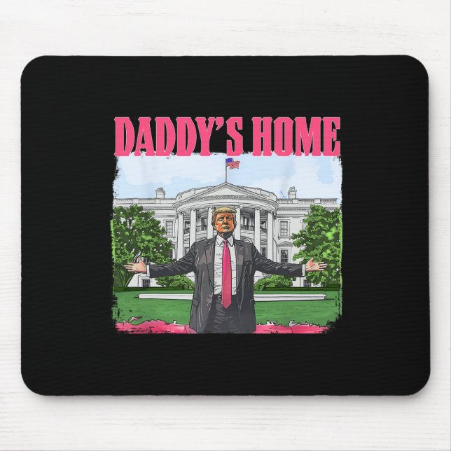 Mousepad Casa Branca De Pai Engraçado, Rosa 2024, Com (Frente)