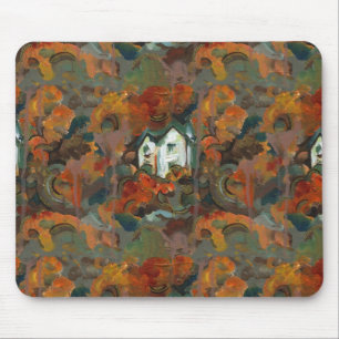 Mousepad Casa Branca e Árvores do outono