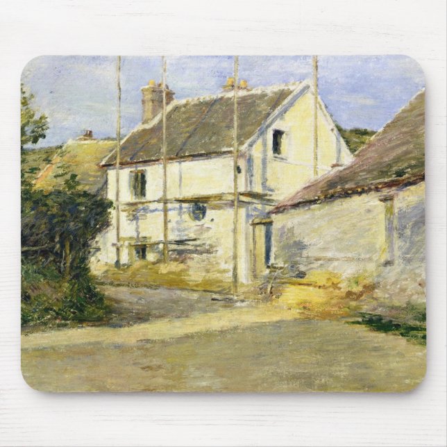 Mousepad Casa com Folha (Vintage Building Work) (Frente)
