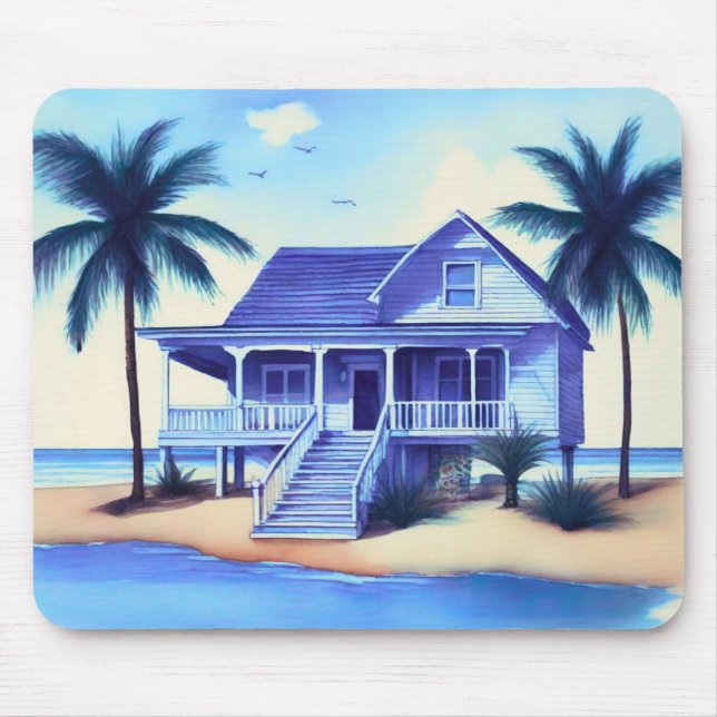 Mousepad Casa da Praia com Palm Trees (Frente)
