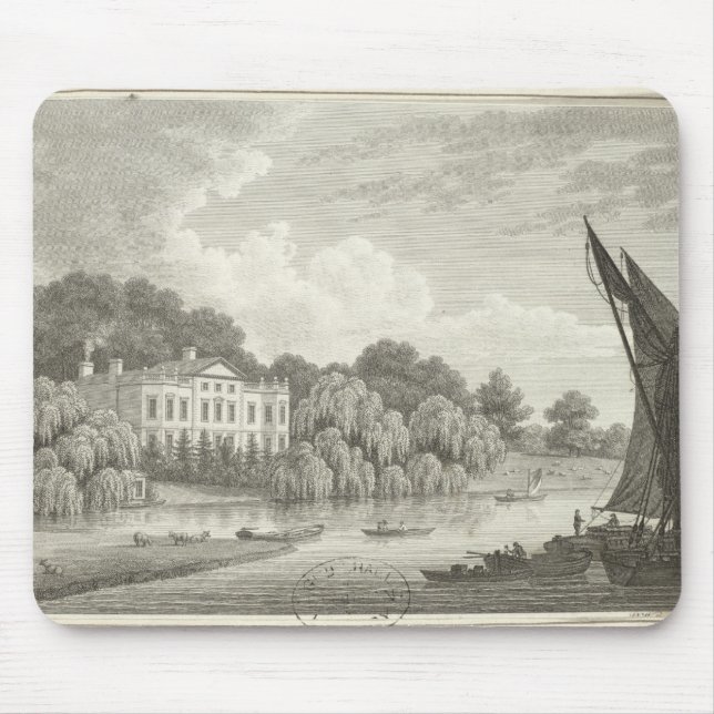 Mousepad Casa de campo com lago e barcos (Frente)