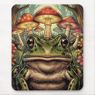 Mousepad Casa de Campo Vintage Sapo e Cogumelos