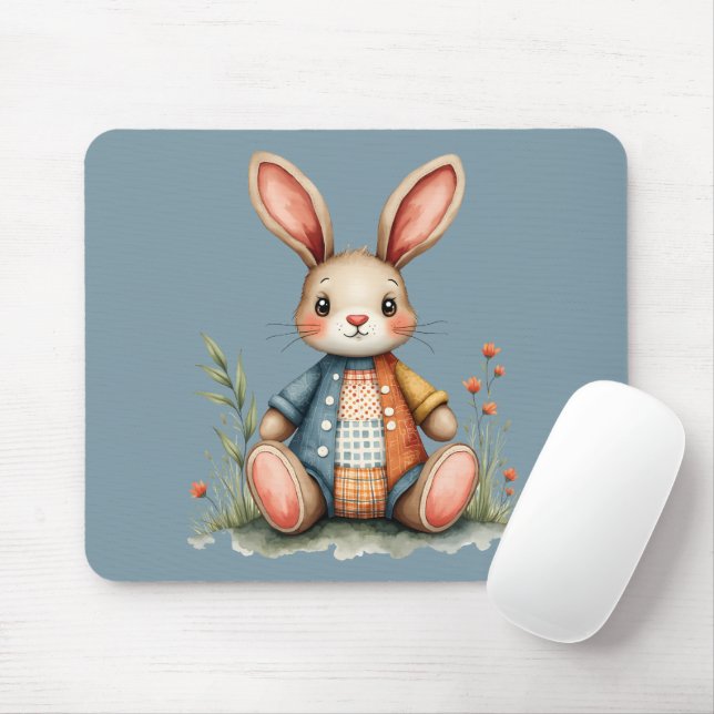 Mousepad Casa de Coelho de Patchwork Caprichoso Bosque Core (Com mouse)