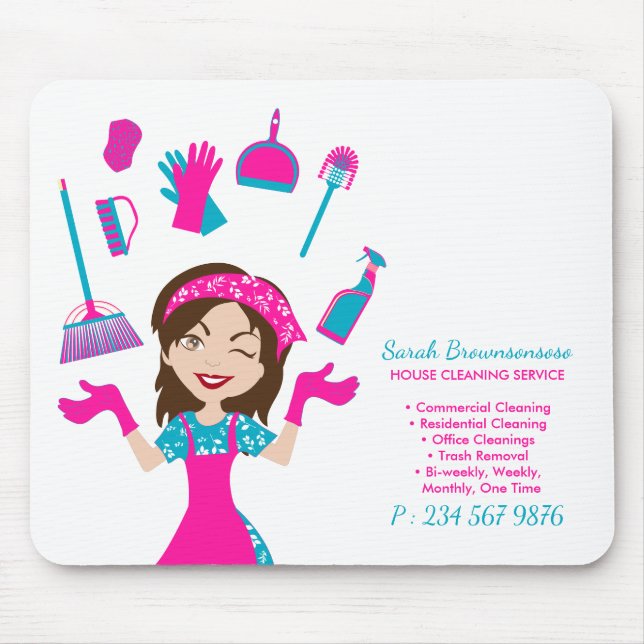 Mousepad Casa de Desenho Rosa Azul Roxo (Frente)