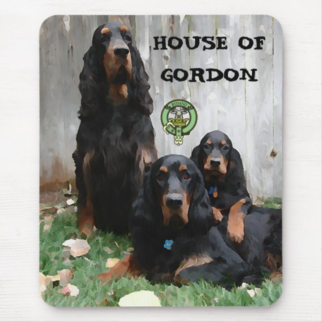 Mousepad CASA DE GORDON, Pintura de Setter Gordon Almofada  (Frente)