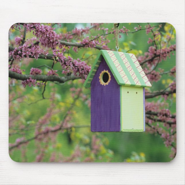 Mousepad Casa de Pássaros Em Uma Árvore Redbud (Frente)